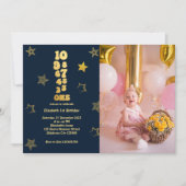 New Years Eve Countdown 1e Verjaardag Foto Kaart (Voorkant)