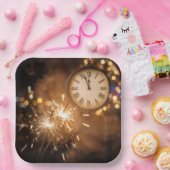 New Years Eve Countdown With Sparklers Papieren Bordje (Feest)