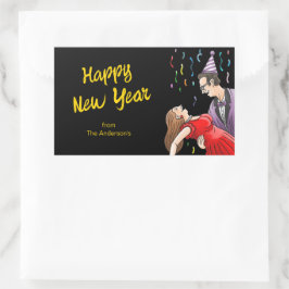 New Year's Eve Dancing Rechthoekige Sticker