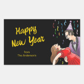 New Year's Eve Dancing Rechthoekige Sticker (Voorkant)
