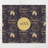 New Years Eve Feest Mousserende Wijn Vuurwerk Sparkling Wijnetiket (Enkel label)