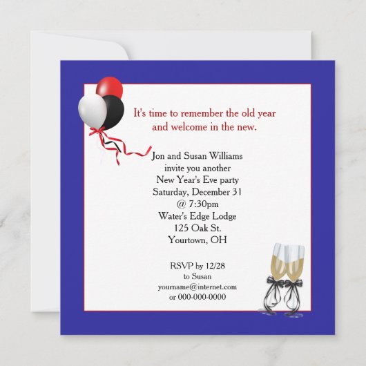 New Years Eve Feestklok Kaart (Achterkant)