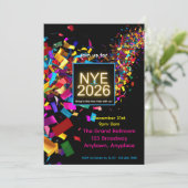 New Years Eve Fun Party Invitation Kaart (Staand voorkant)