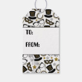 New Years Eve gemengde patroonpartij label Cadeaulabel (Voorkant)