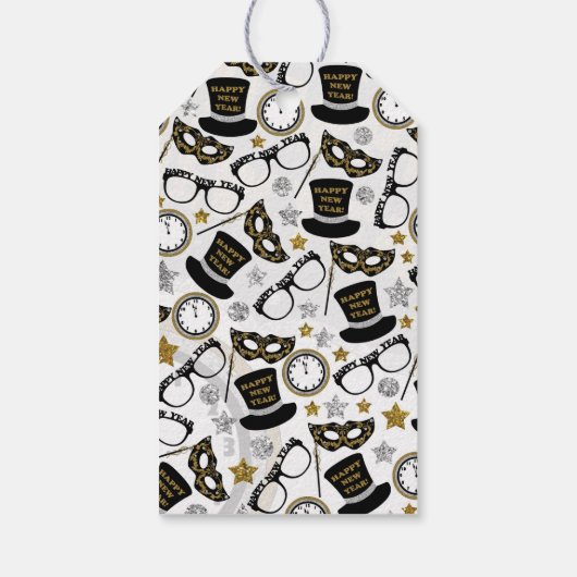 New Years Eve gemengde patroonpartij label Cadeaulabel (Achterkant)