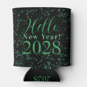 New Year's Eve Green Black Sparkle Party Favor Blikjeskoeler (Achterkant)