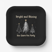 New Years Eve, helder en glanzend feestje Papieren Bordje (Voorkant)