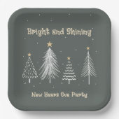 New Years Eve, helder en glanzend feestje Papieren Bordje (Voorkant)