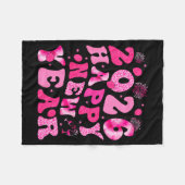 New Year's Eve Hello 2026 Groovy Family Matching C Fleece Deken (Voorkant (Horizontaal))