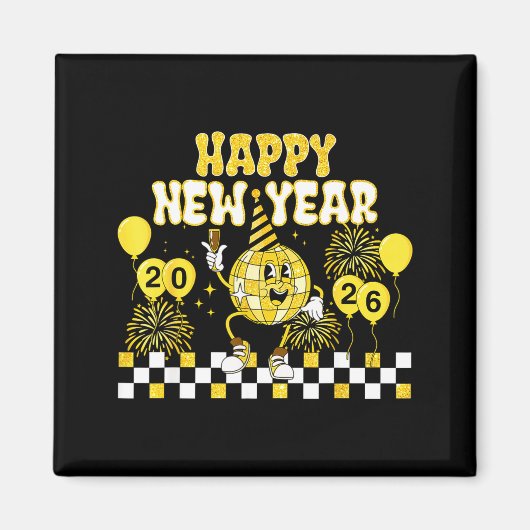 New Year's Eve Hello 2026 Happy New Year 2026 Disc Magneet (Voorkant)