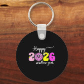 New Year's Eve Hello 2026 Happy New Year 2026 Disc Sleutelhanger (Voorkant)