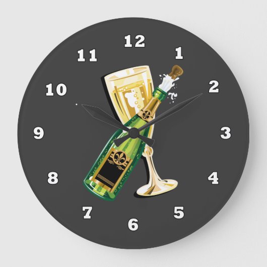 New Years Eve Holiday Clock Grote Klok (Voorkant)