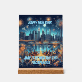 New Year's Eve in New York City Acryl Bord