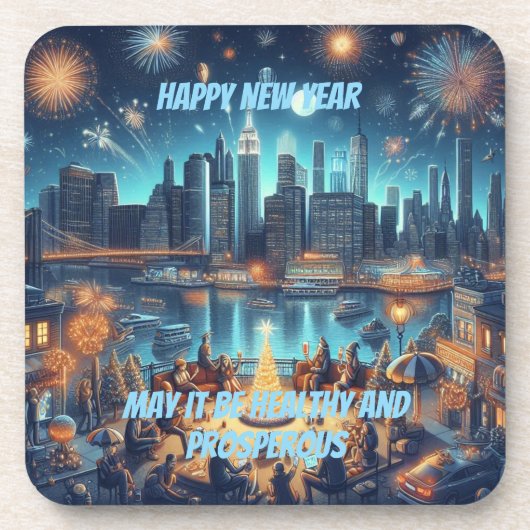 New Year's Eve in New York City Bier Onderzetter (Voorkant)