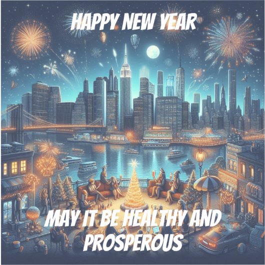 New Year's Eve in New York City Sticker (Voorkant)