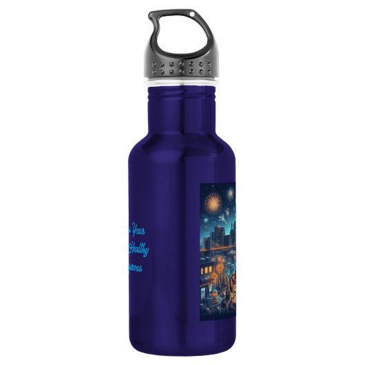 New Year's Eve in New York City Waterfles (Achterkant)