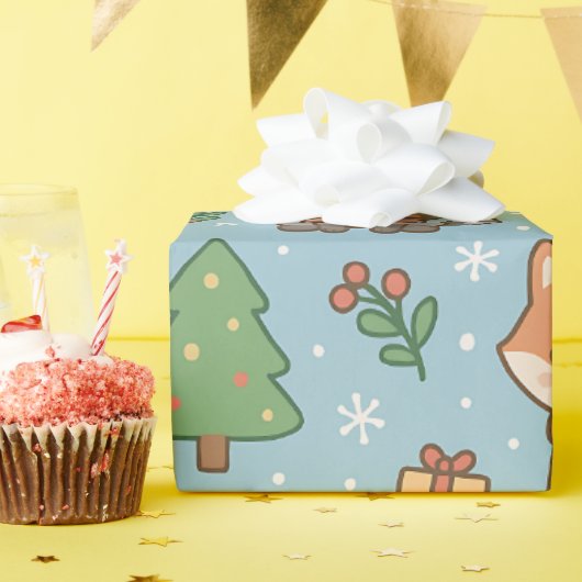 New Year's Eve in the forest Cadeaupapier (Verjaardagsfeest)