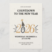 New Year's Eve invitation card Kaart (Voorkant)