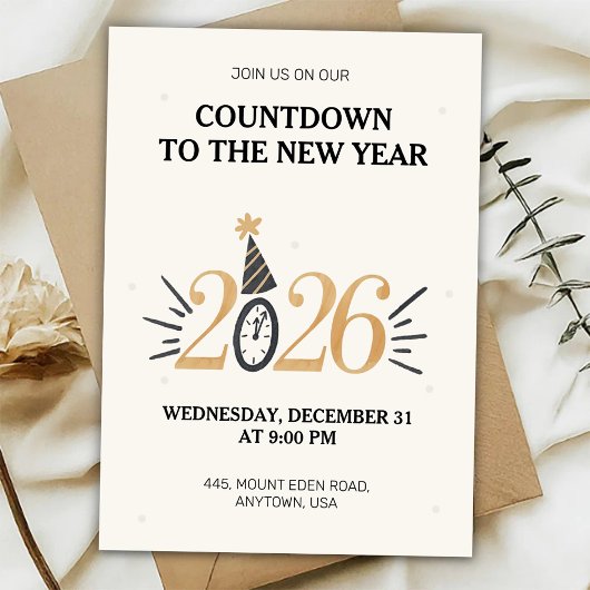 New Year's Eve invitation card Kaart