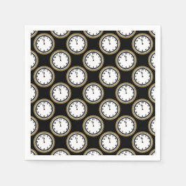 New Years Eve klok party papieren servetten