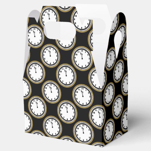 New Years Eve klok patroon partij gunst doos Bedankdoosjes (Geopend)