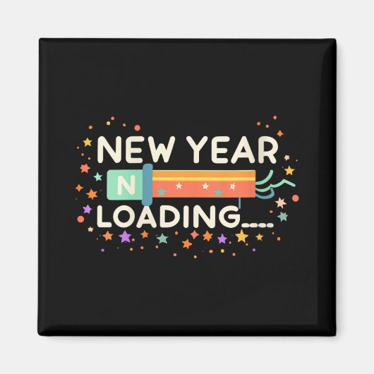 New Years Eve Loading Winter Holiday Greeting Fest Magneet (Voorkant)