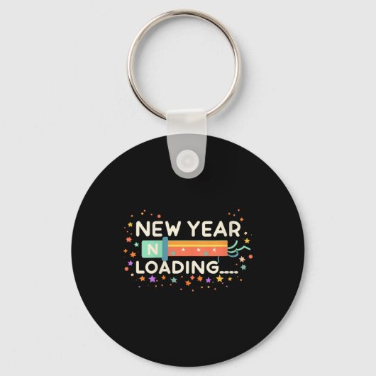 New Years Eve Loading Winter Holiday Greeting Fest Sleutelhanger (Voorkant)