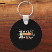New Years Eve Loading Winter Holiday Greeting Fest Sleutelhanger (Voorkant)