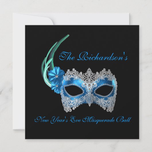 "New Year's Eve Masquerade Ball" — Blue Mask [1] Kaart (Voorkant)