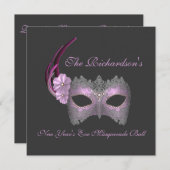 "New Year's Eve Masquerade Ball" — Lila masker [1] Kaart (Voorkant / Achterkant)