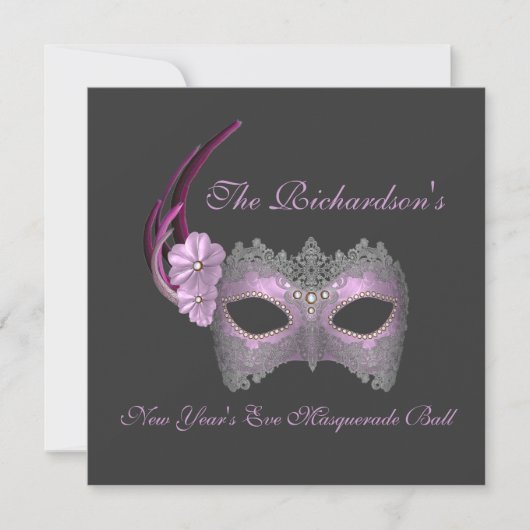 "New Year's Eve Masquerade Ball" — Lila masker [1] Kaart (Voorkant)