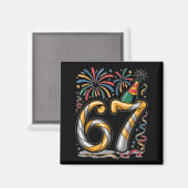 New Years Eve Number 67 Or 67th Birthday Cool Meme Magneet (Voorkant / Achterkant)