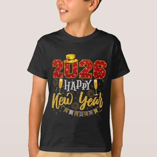 New Years Eve Party 2026 Fireworks Happy New Year  T-shirt (Voorkant)