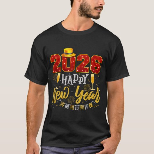 New Years Eve Party 2026 Fireworks Happy New Year  T-shirt (Voorkant)