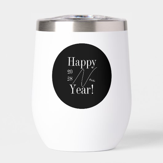 New Year's Eve Party Black and White Personalized (Voorkant)