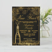 New Years Eve Party Bubbly Celebration Kaart (Staand voorkant)