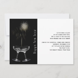 New Years Eve Party (Champagne en Fireworks) Kaart