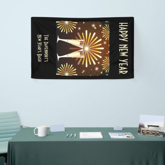 New Years Eve Party (Champagne en Fireworks) Spandoek (Beurs)