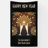New Years Eve Party (Champagne en Fireworks) Spandoek (Verticaal)