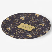 New Years Eve Party Champagne Fireworks Papieren Bordje (Gekanteld)