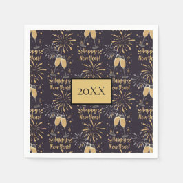 New Years Eve Party Champagne Fireworks Servet