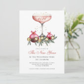 New Year's Eve Party Champagne Kaart (Staand voorkant)