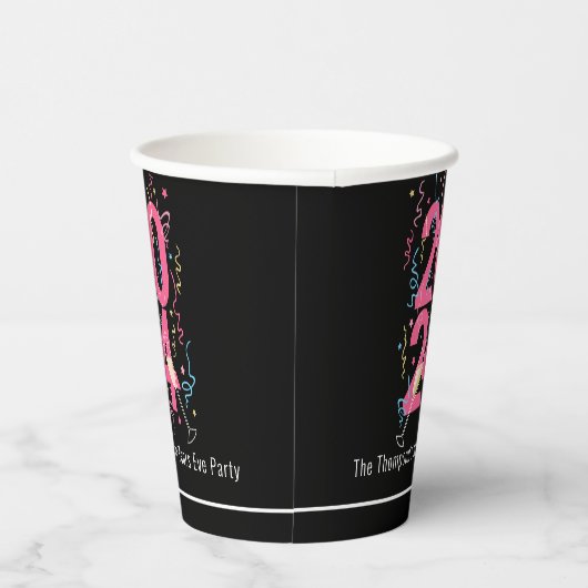 New Years Eve Party champagne streamers 2024 Papieren Bekers (Rechts)