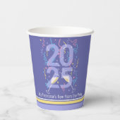 New Years Eve Party champagne streamers 2025 Papieren Bekers (Achterkant)