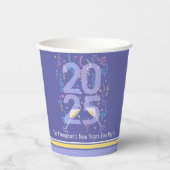 New Years Eve Party champagne streamers 2025 Papieren Bekers (Voorkant)
