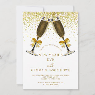 New Years Eve Party Champagne Toast Gouden Confett Kaart