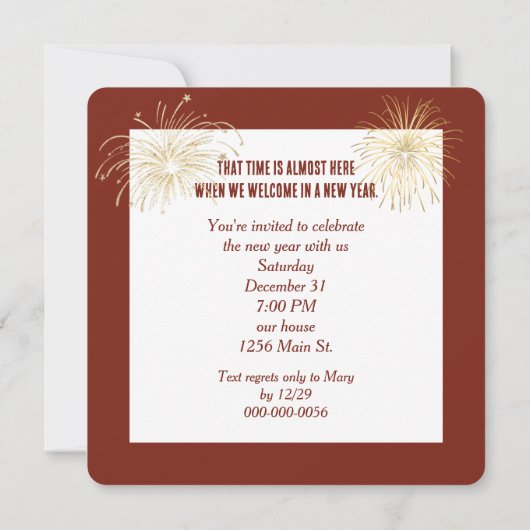 New Year's Eve Party Countdown Clock Kaart (Achterkant)