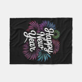 New Years Eve Party Countdown Fireworks Happy New  Fleece Deken (Voorkant (Horizontaal))