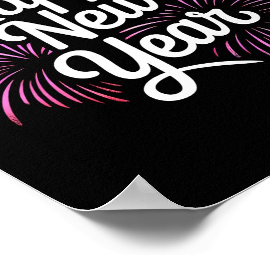 New Years Eve Party Countdown Fireworks Happy New  Poster (Hoek)