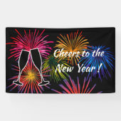 New Years Eve Party Fireworks  Spandoek (Horizontaal)
